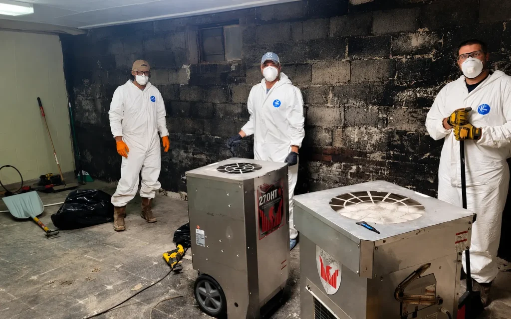 The Mold Patrol team hard at work in a home