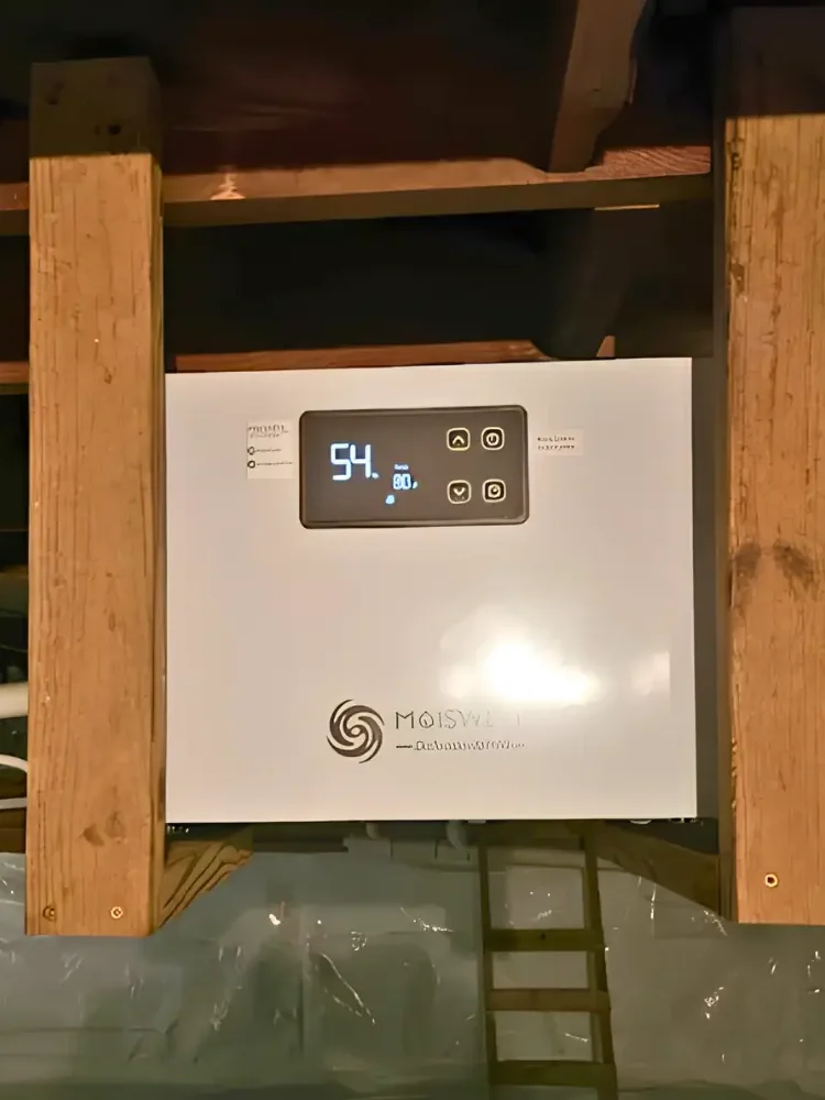 A basement dehumidifier