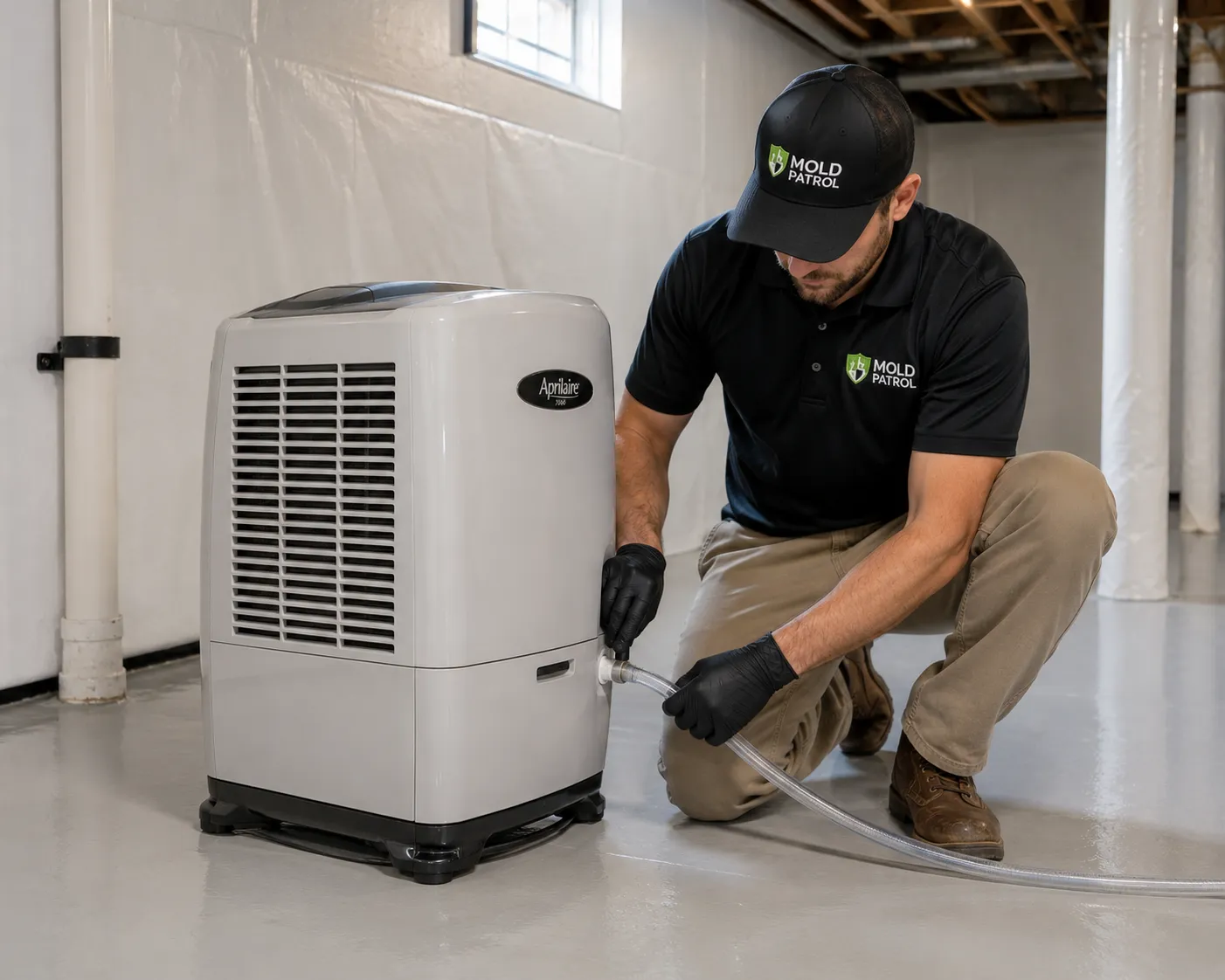 Basement dehumidifier installation